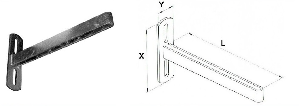 Wandhalter verstellbar aus verzinktem Stahl